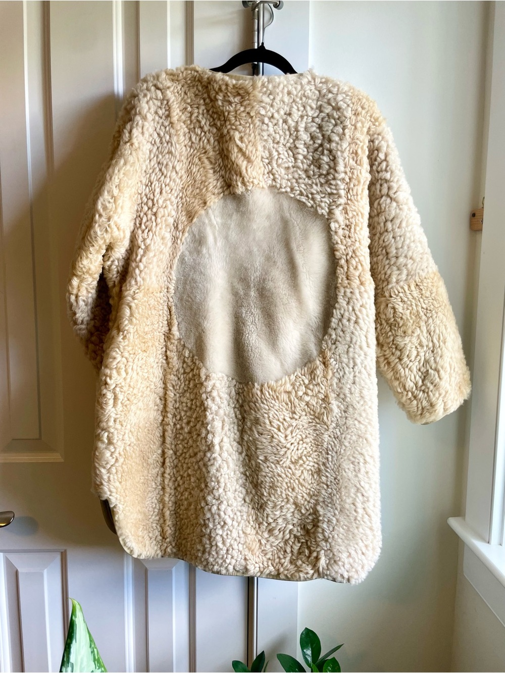 Milena Silvano Moon Coat Tonal Shearling Reversible Size S - Picture 2 of 8